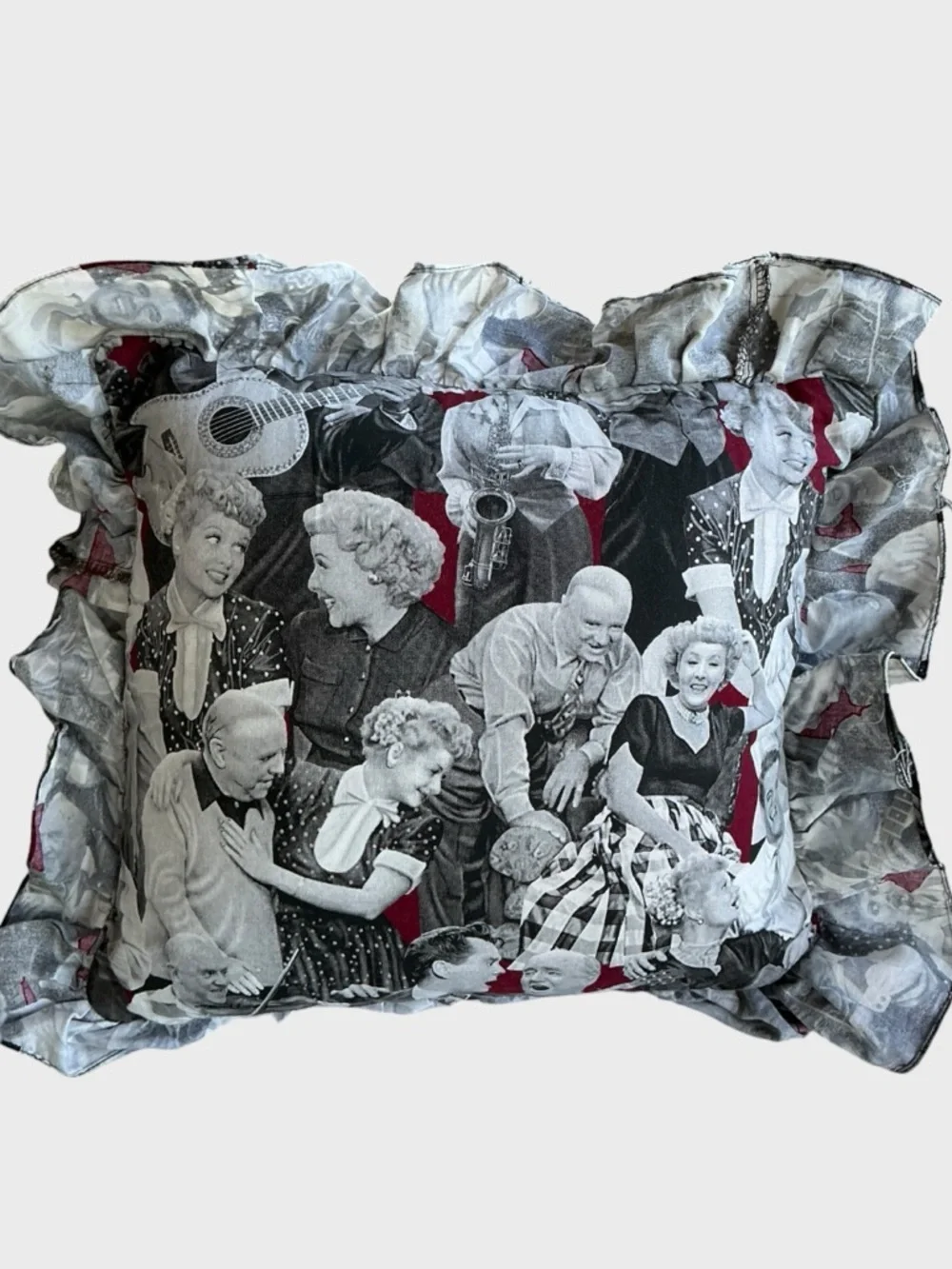 Vintage I Love Lucy Pillow Handmade Lucille Ball TV Decor Retro Hollywood